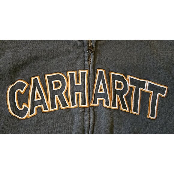 Carhartt Hoodie, Girl's Size XL, Black, Full Zip, Long Sleeve Embroidered Logo - Picture 3 of 13